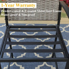 MAISONARTS 3/5-Piece Patio High Bar Stool Set Rattan Chair Back Cushioned High Bar stool & Steel High Table