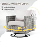 XIZZI 16-piece Outdoor Patio Wicker Furniture Sectional Set with Fire Pit