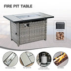 XIZZI 16-piece Outdoor Patio Wicker Furniture Sectional Set with Fire Pit