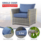 XIZZI 16-piece Outdoor Patio Wicker Furniture Sectional Set with Fire Pit