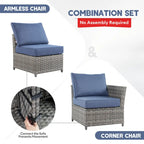 XIZZI 16-piece Outdoor Patio Wicker Furniture Sectional Set with Fire Pit
