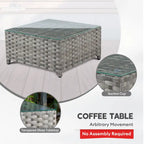 XIZZI 16-piece Outdoor Patio Wicker Furniture Sectional Set with Fire Pit