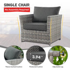 XIZZI 16-piece Outdoor Patio Wicker Furniture Sectional Set with Fire Pit