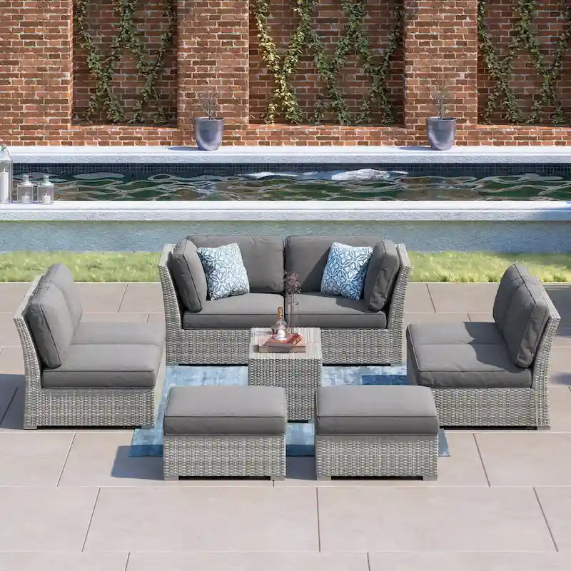 Corvus Oreanne 10-piece Brown Wicker Patio Furniture Set