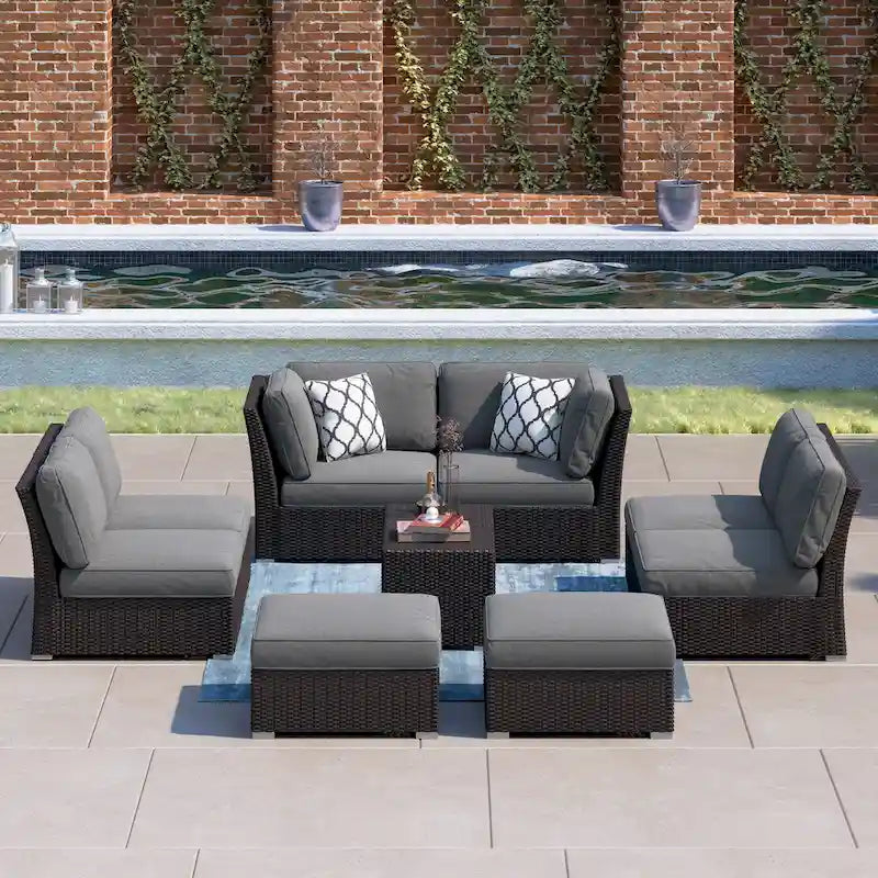 Corvus Oreanne 10-piece Brown Wicker Patio Furniture Set
