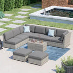 Corvus Oreanne 10-piece Brown Wicker Patio Furniture Set