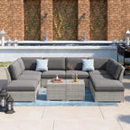 Corvus Oreanne 10-piece Brown Wicker Patio Furniture Set