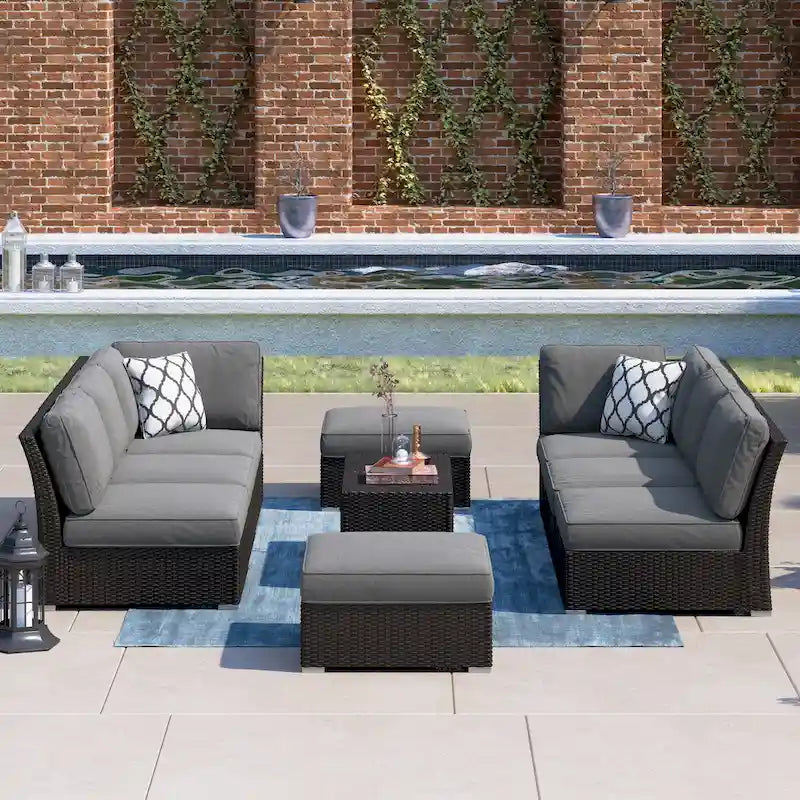 Corvus Oreanne 10-piece Brown Wicker Patio Furniture Set