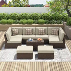 Corvus Oreanne 10-piece Brown Wicker Patio Furniture Set