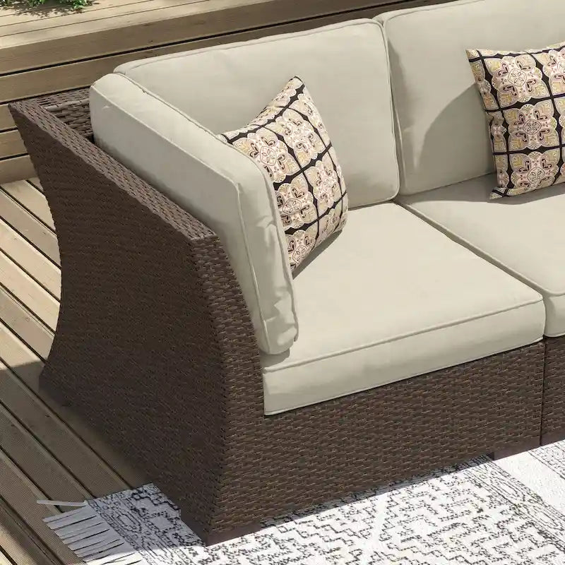 Corvus Oreanne 10-piece Brown Wicker Patio Furniture Set