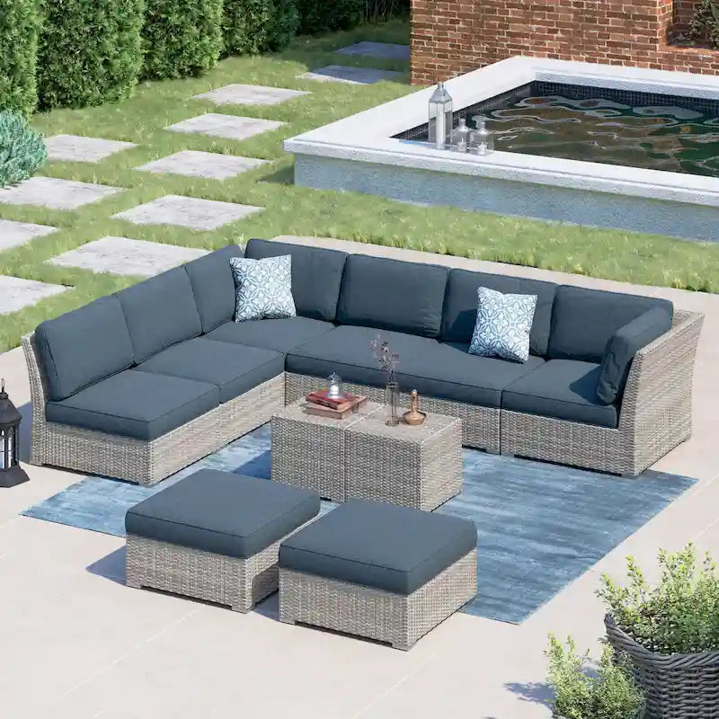 Corvus Oreanne 10-piece Brown Wicker Patio Furniture Set