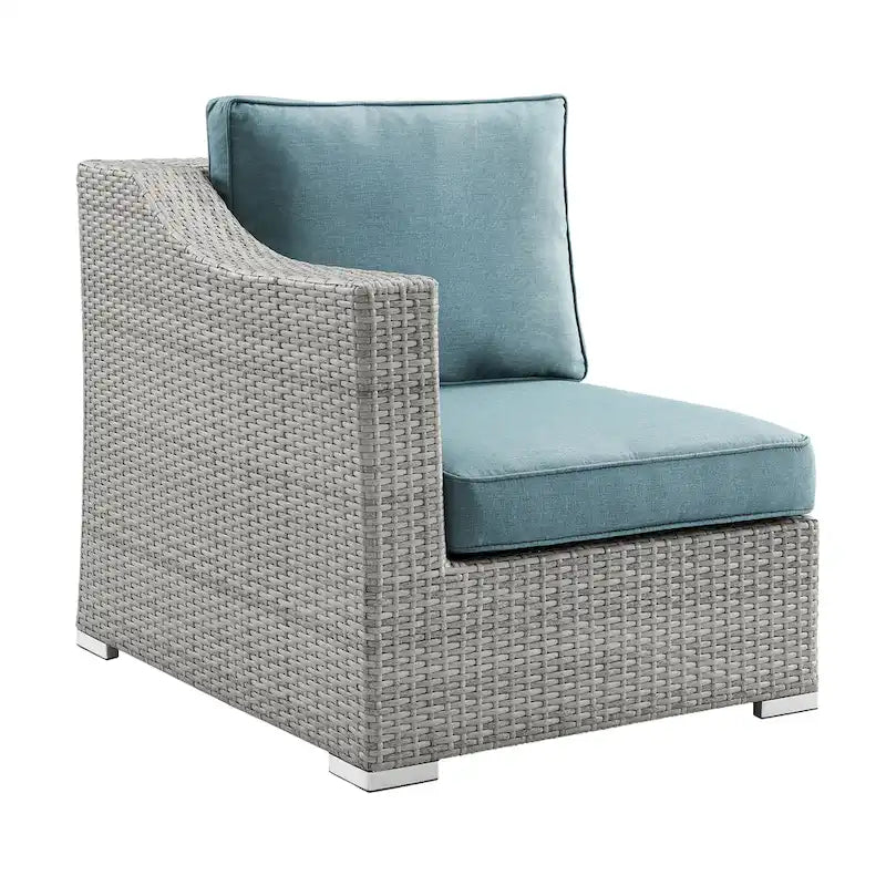 Corvus Martinka 12pc Outdoor Grey Wicker Fire Pit Sectional Sofa Set