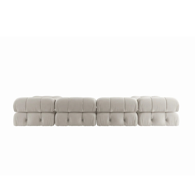 Modern U-Shaped Velvet Upholstered Modular Sectional Sofa 6-seater Extra Wide Chaise Lounge Couch for Living Room