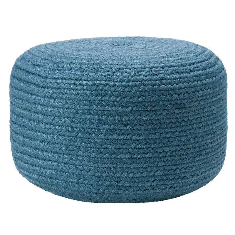 Jaipur Living Saba Solar Round Indoor/Outdoor Polyester Pouf Ottoman/Foot Stool - 18X18X12