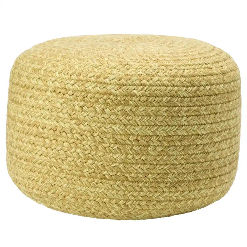 Jaipur Living Saba Solar Round Indoor/Outdoor Polyester Pouf Ottoman/Foot Stool - 18X18X12