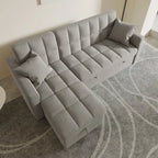 L-shaped Pull-out Sleeper Sectional Sofa Bed with Storage Chaise