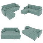 L-shaped Pull-out Sleeper Sectional Sofa Bed with Storage Chaise