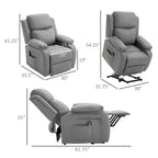 HOMCOM Living Room Power Lift Chair, PU Leather Electric Recliner Sofa Chair for Elderly with Remote Control