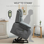 HOMCOM Living Room Power Lift Chair, PU Leather Electric Recliner Sofa Chair for Elderly with Remote Control