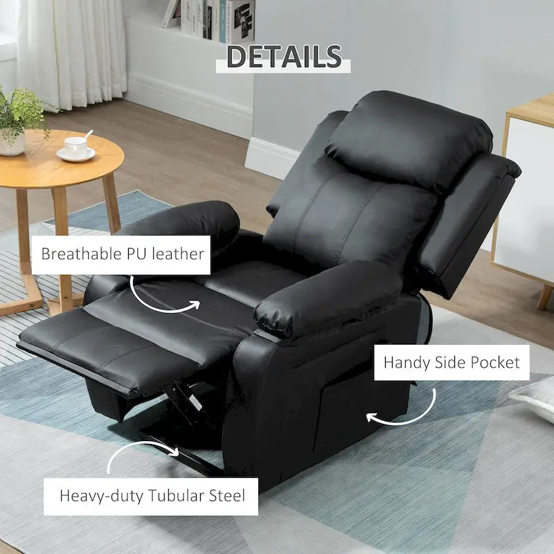 HOMCOM Living Room Power Lift Chair, PU Leather Electric Recliner Sofa Chair for Elderly with Remote Control