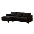 HOOOWOOO Living Room L-Shaped Polyester Fabric Reversible Chaise Sofa