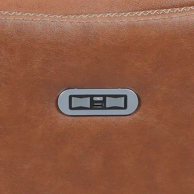 Steve Silver Newport Power Top Grain Leather Reclining Sofa