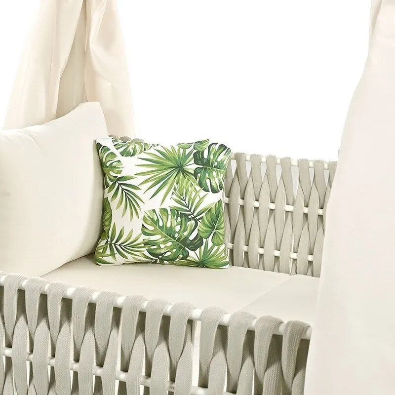 Outdoor Patio Sunbed Daybed with Curtains,Suitable for Garden,Swiming Pool