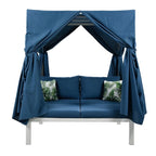 Outdoor Patio Sunbed Daybed with Curtains,Suitable for Garden,Swiming Pool