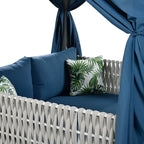 Outdoor Patio Sunbed Daybed with Curtains,Suitable for Garden,Swiming Pool