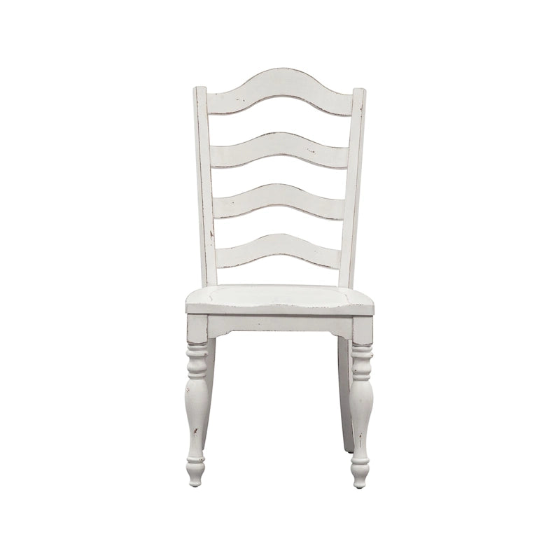 Magnolia Manor Antique White Weathered Bark 6 Piece Leg Table Set
