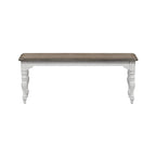 Magnolia Manor Antique White Weathered Bark 6 Piece Leg Table Set