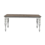 Magnolia Manor Antique White Weathered Bark 6 Piece Leg Table Set