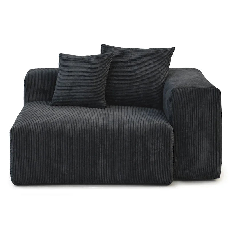 180 Leathaire Upholstered Sofa Modular Sectional Sofa with Ottoman