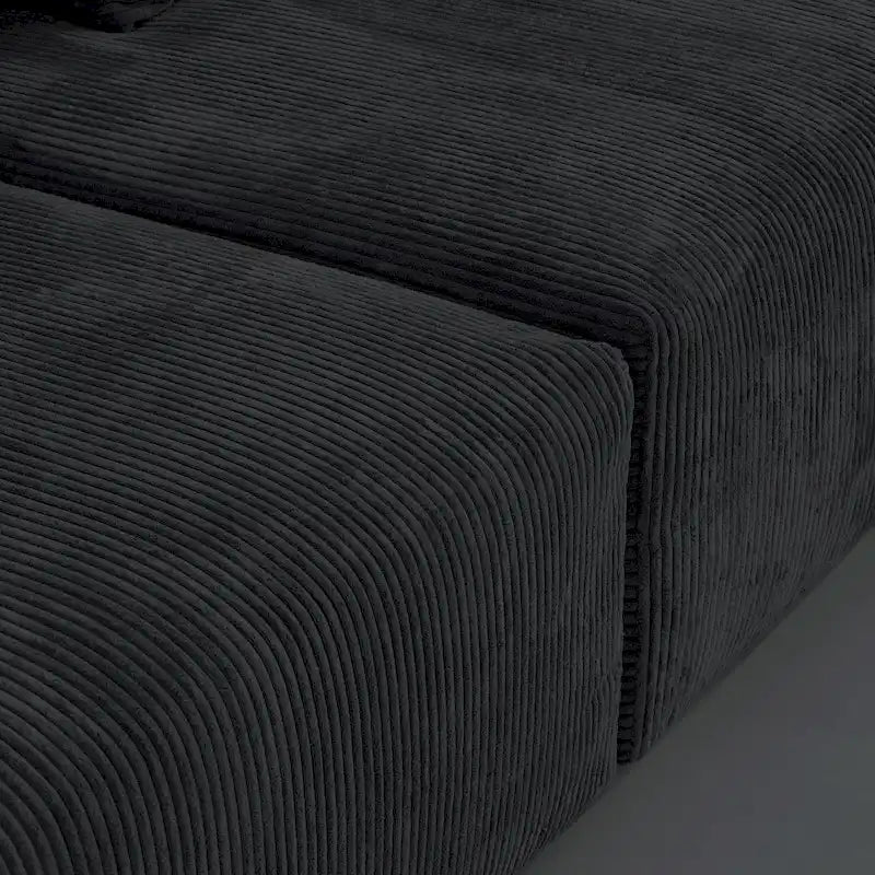 180 Leathaire Upholstered Sofa Modular Sectional Sofa with Ottoman