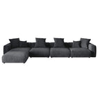 180 Leathaire Upholstered Sofa Modular Sectional Sofa with Ottoman