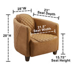 Art Leon IndustrIal Retro Top Grain Leather & Aluminum Accent Chair