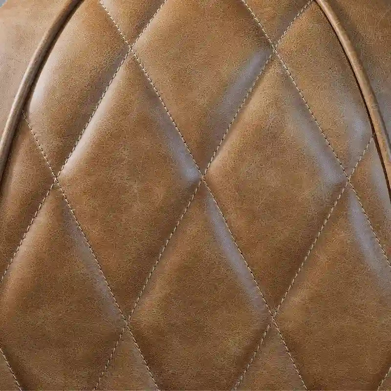 Art Leon IndustrIal Retro Top Grain Leather & Aluminum Accent Chair
