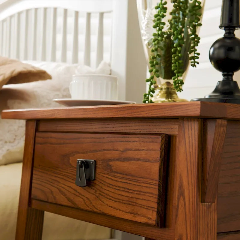 Leick Home Solid Wood Mission End Table with Drawer