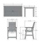 Weatherly 7-piece Outdoor Dining Set - 42 x 72 Table, Counter-height