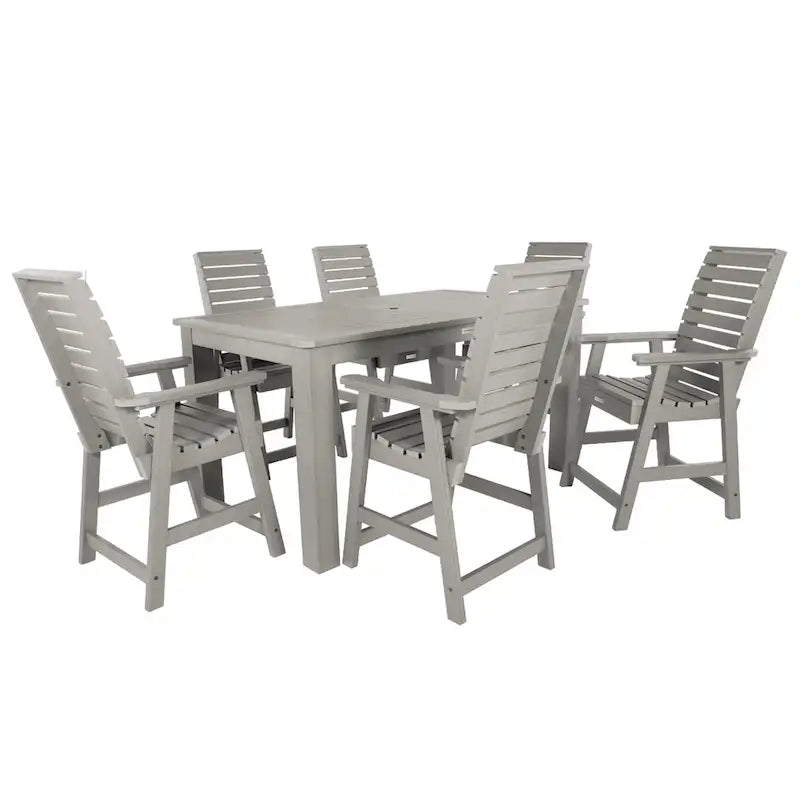 Weatherly 7-piece Outdoor Dining Set - 42 x 72 Table, Counter-height