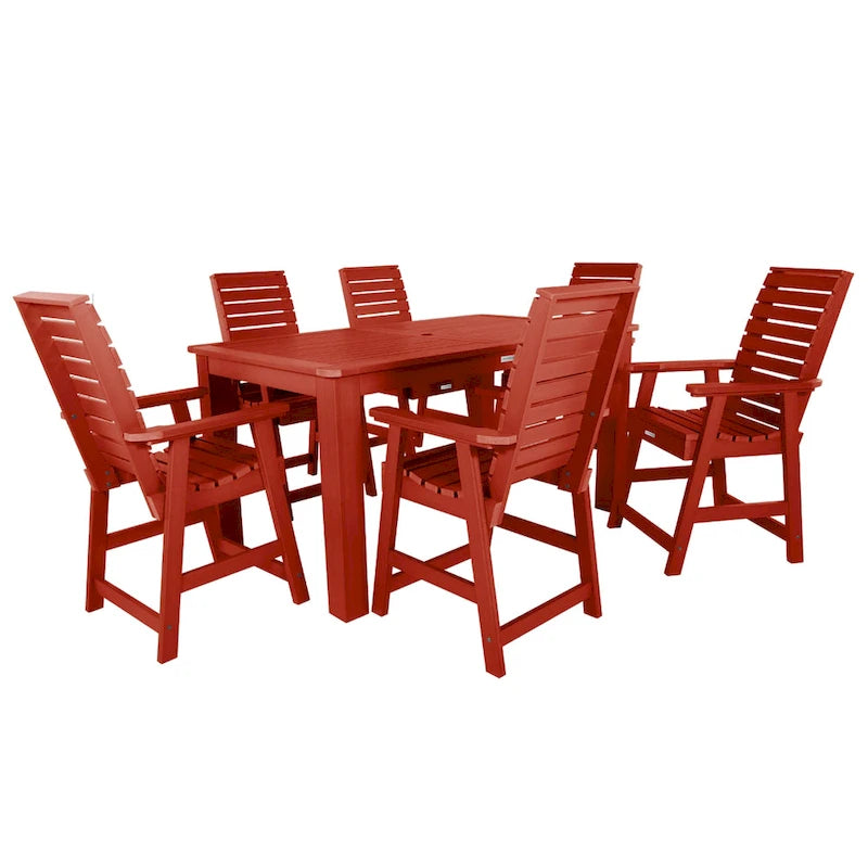 Weatherly 7-piece Outdoor Dining Set - 42 x 72 Table, Counter-height