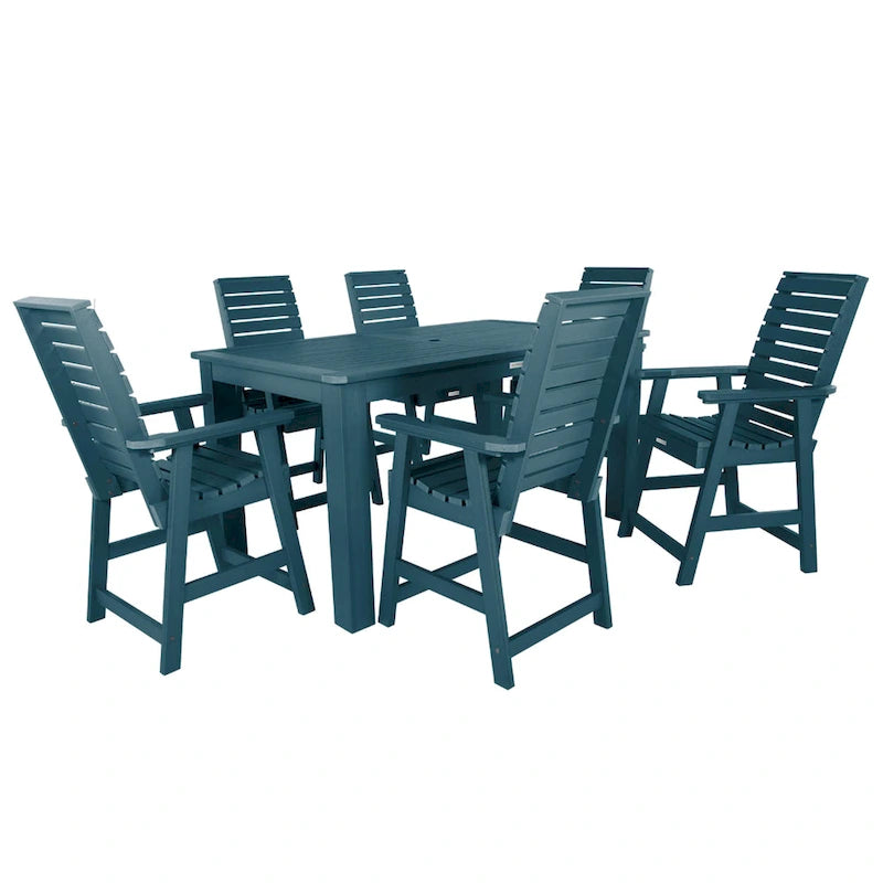 Weatherly 7-piece Outdoor Dining Set - 42 x 72 Table, Counter-height