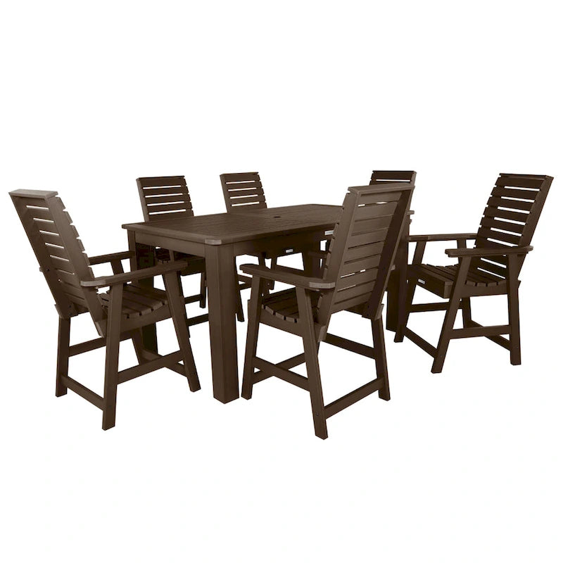 Weatherly 7-piece Outdoor Dining Set - 42 x 72 Table, Counter-height