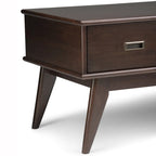 WYNDENHALL Tierney SOLID HARDWOOD 48 inch Wide Rectangle Mid Century Modern Coffee Table - 48 W x 22 D x 20 H