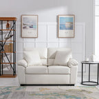 Morden Fort Upholstered Living Room Set, 2 Pieces, Faux Leather Loveseat and Sofa