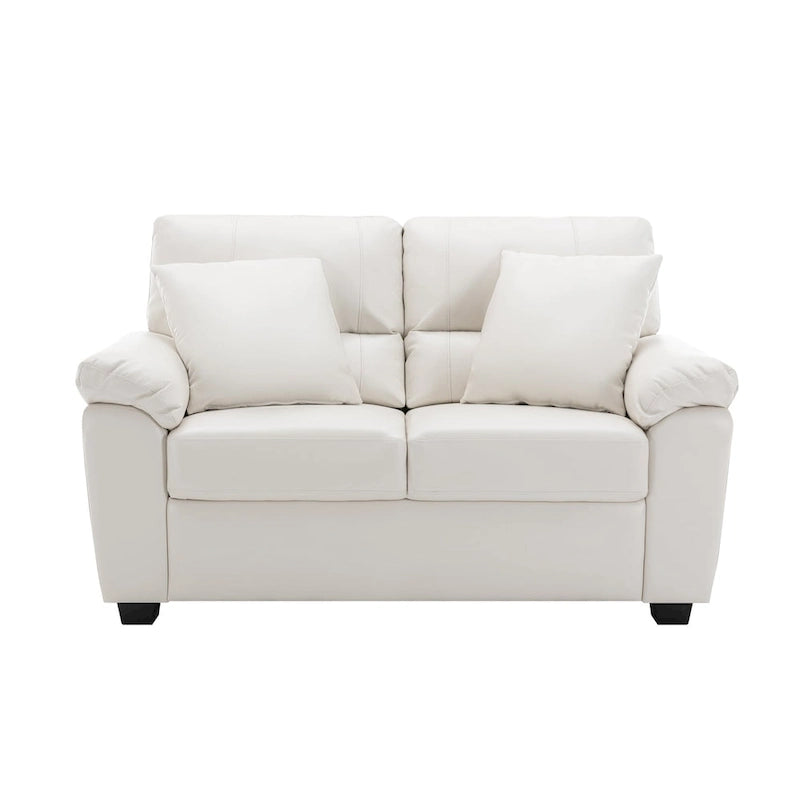 Morden Fort Upholstered Living Room Set, 2 Pieces, Faux Leather Loveseat and Sofa
