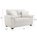 Morden Fort Upholstered Living Room Set, 2 Pieces, Faux Leather Loveseat and Sofa