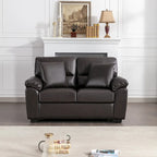 Morden Fort Upholstered Living Room Set, 2 Pieces, Faux Leather Loveseat and Sofa
