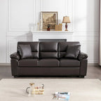Morden Fort Upholstered Living Room Set, 2 Pieces, Faux Leather Loveseat and Sofa