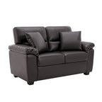 Morden Fort Upholstered Living Room Set, 2 Pieces, Faux Leather Loveseat and Sofa